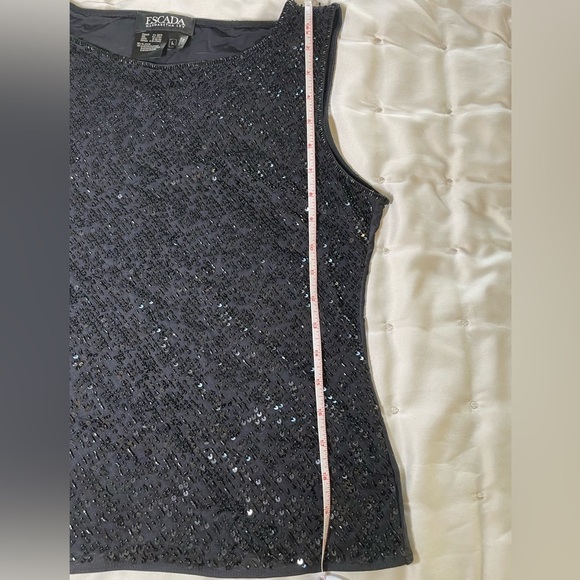 EUC Escada black sequins top sz L - Picture 9 of 10
